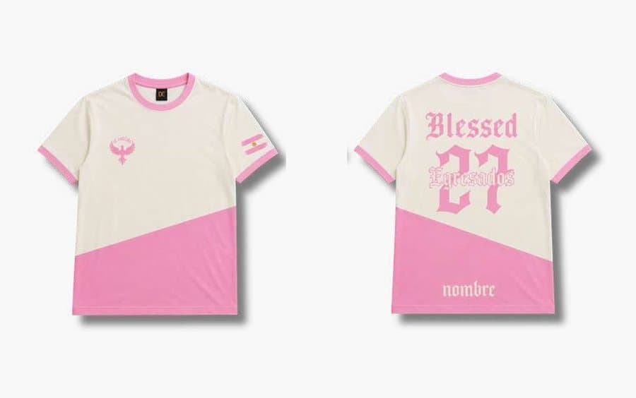 Remera 08 · BLESSED 27, remera de egresados Tribu, frente y espalda